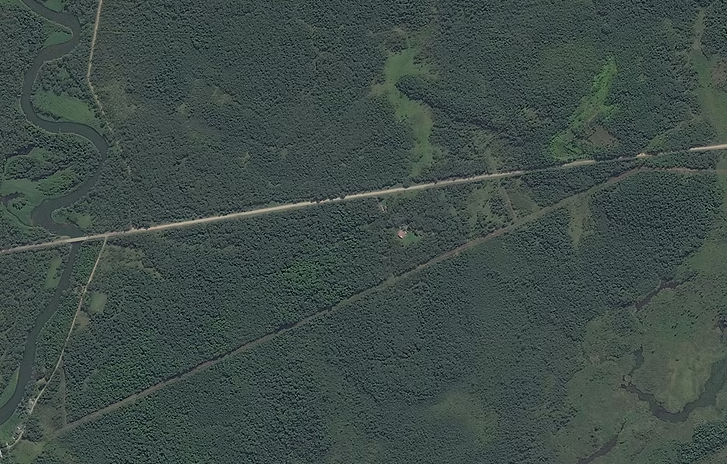 Imagem aérea das áreas em recuperação duas décadas depois.